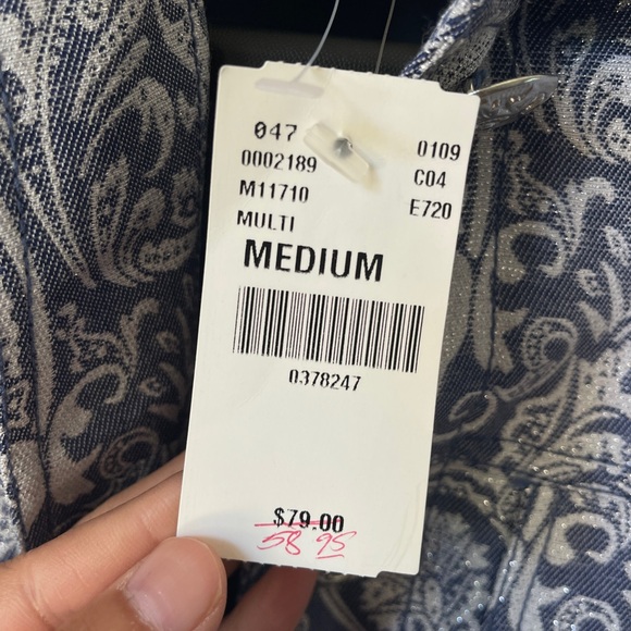 Drapers and Damon’s Jacket. blue with Floral Print. Size M. NWT - Picture 6 of 9